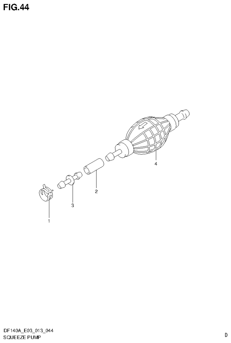 Suzuki DF140AT, DF140AZ SQUEEZE PUMP parts diagram