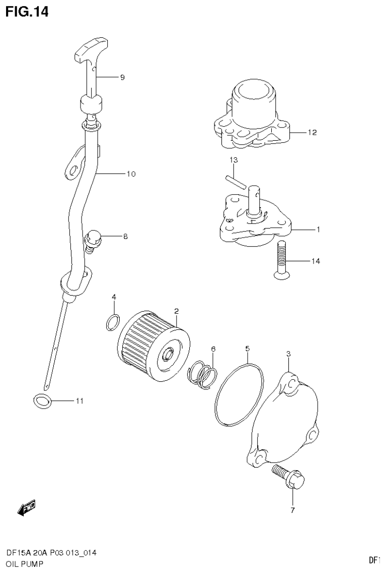 Suzuki DF20A OIL PUMP parts diagram