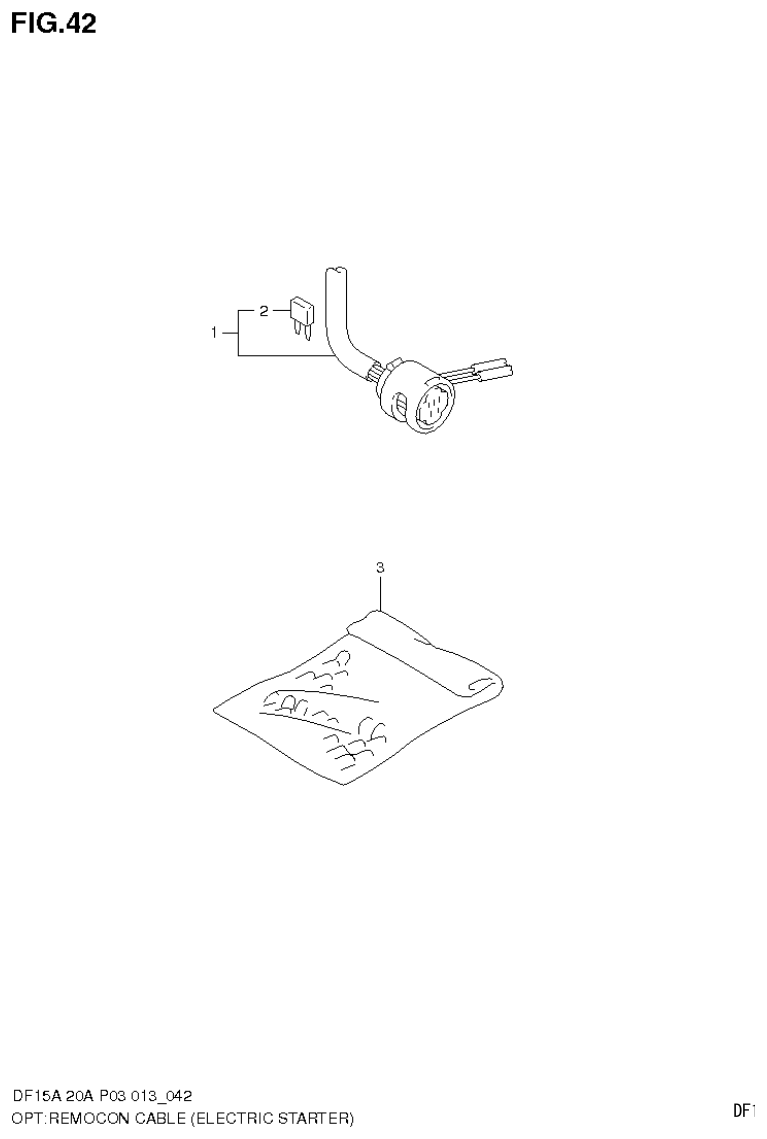 Suzuki DF20A OPT:REMOCON CABLE (ELECTRIC STARTER) parts diagram