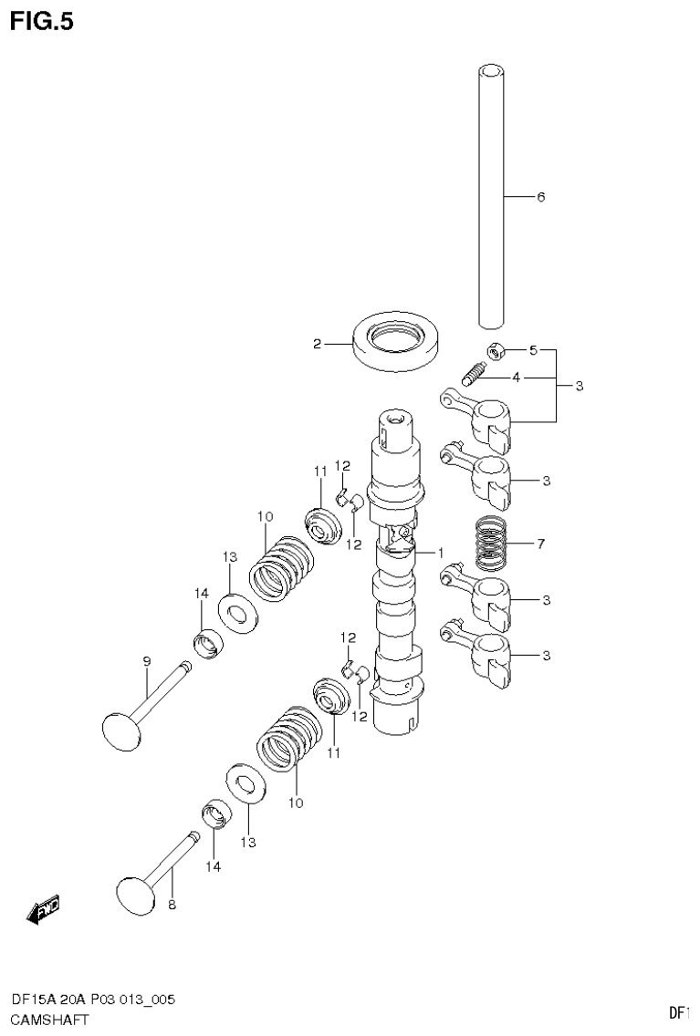 Suzuki DF20A CAMSHAFT parts diagram