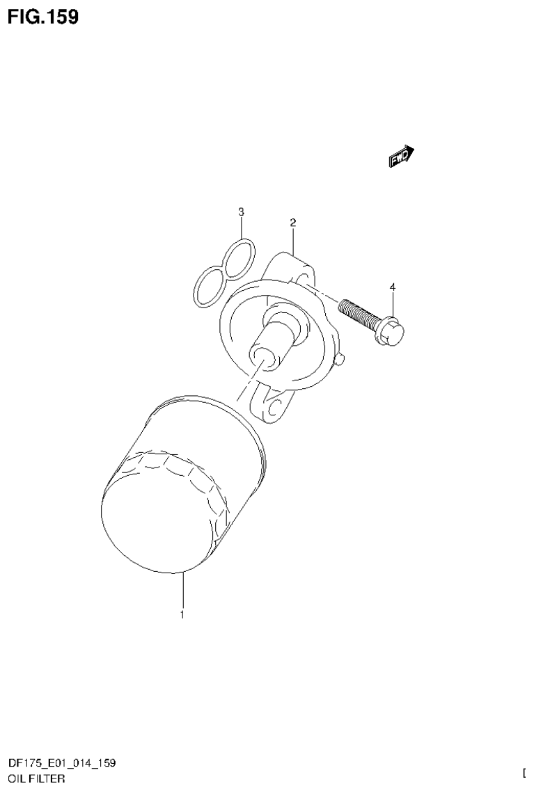 Suzuki DF150T, DF150Z, DF150TG, DF150ZG, DF175T, DF175Z, DF175TG, DF175ZG OIL FILTER parts diagram
