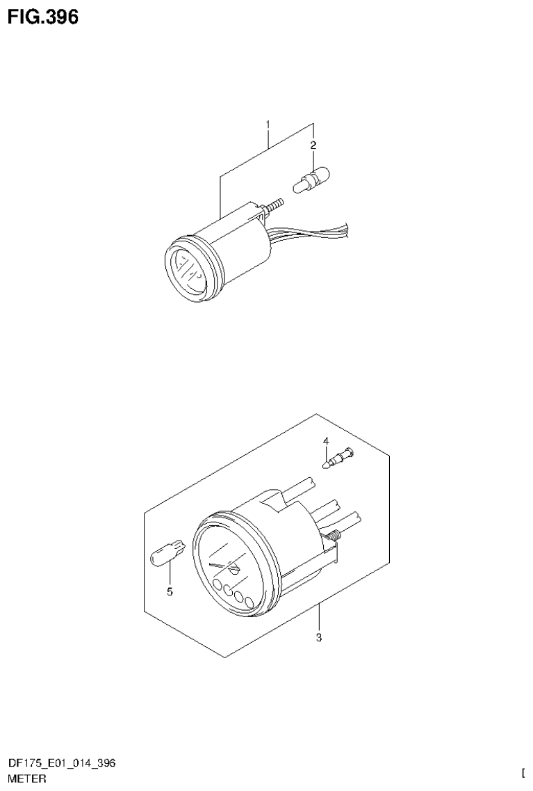 Suzuki DF150T, DF150Z, DF150TG, DF150ZG, DF175T, DF175Z, DF175TG, DF175ZG METER (DF175T E01) parts diagram