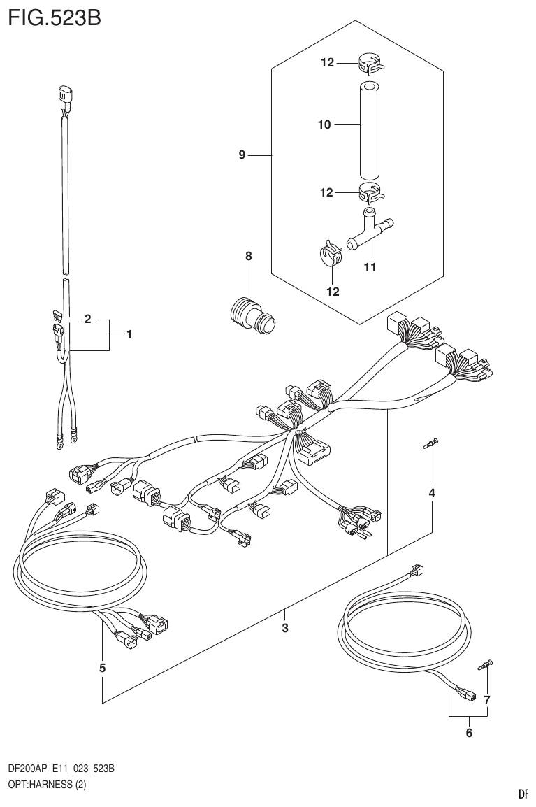 Suzuki DF200AP, DF175AP, DF150AP OPT:HARNESS (2) (022,023) parts diagram