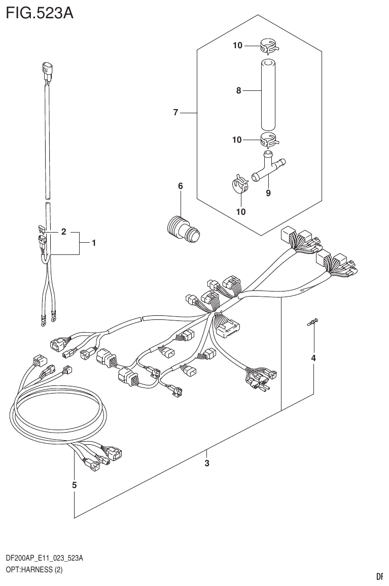 Suzuki DF200AP, DF175AP, DF150AP OPT:HARNESS (2) (020,021) parts diagram