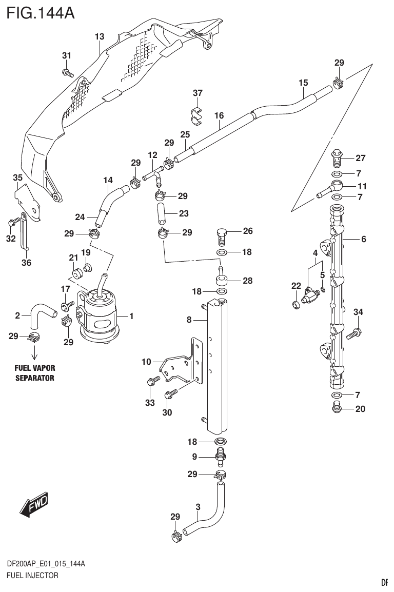 Suzuki DF200AP FUEL INJECTOR (DF200AP E01) parts diagram