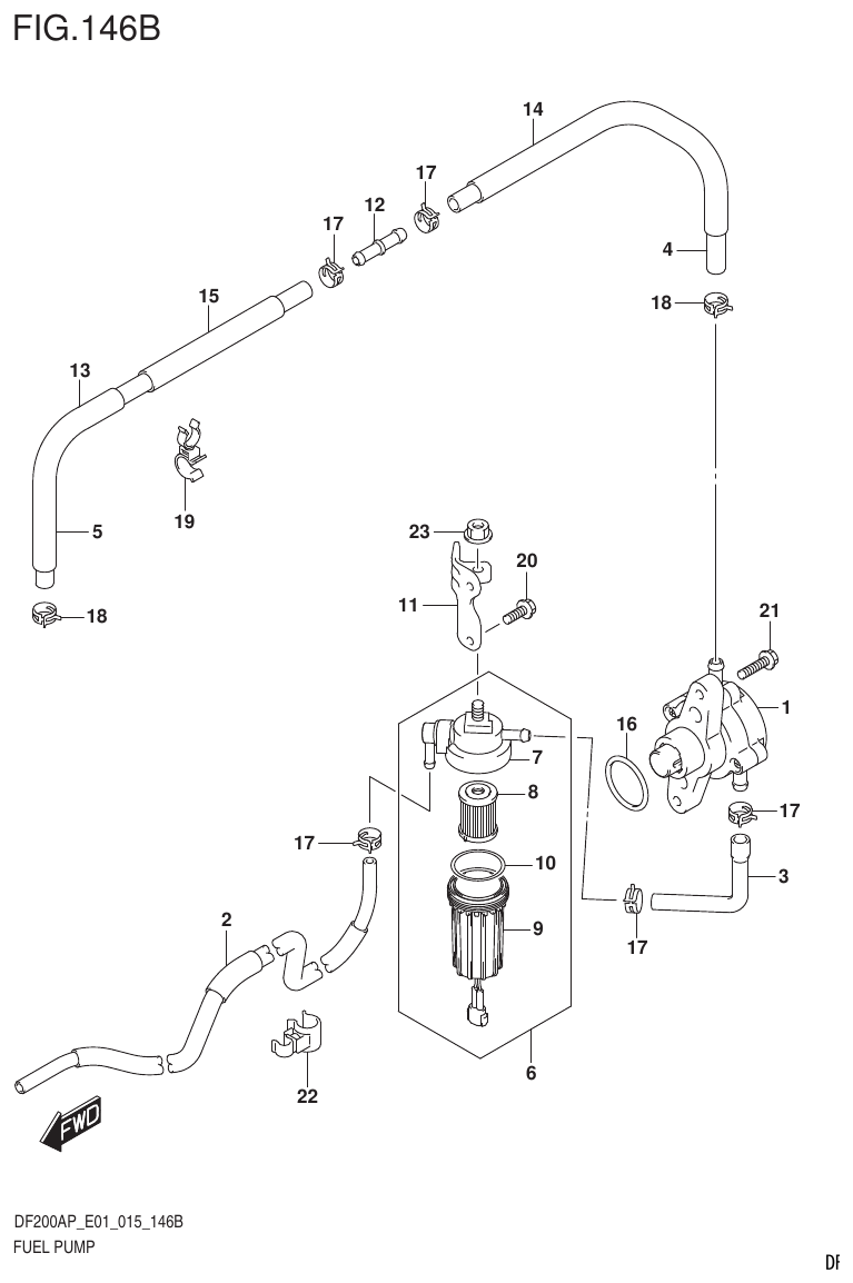 Suzuki DF200AP FUEL PUMP (DF200AP E40) parts diagram