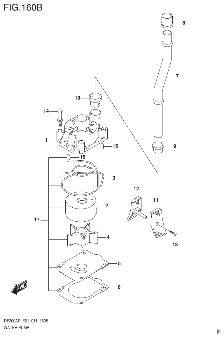 Suzuki DF200AP WATER PUMP (DF200AP E40) parts diagram