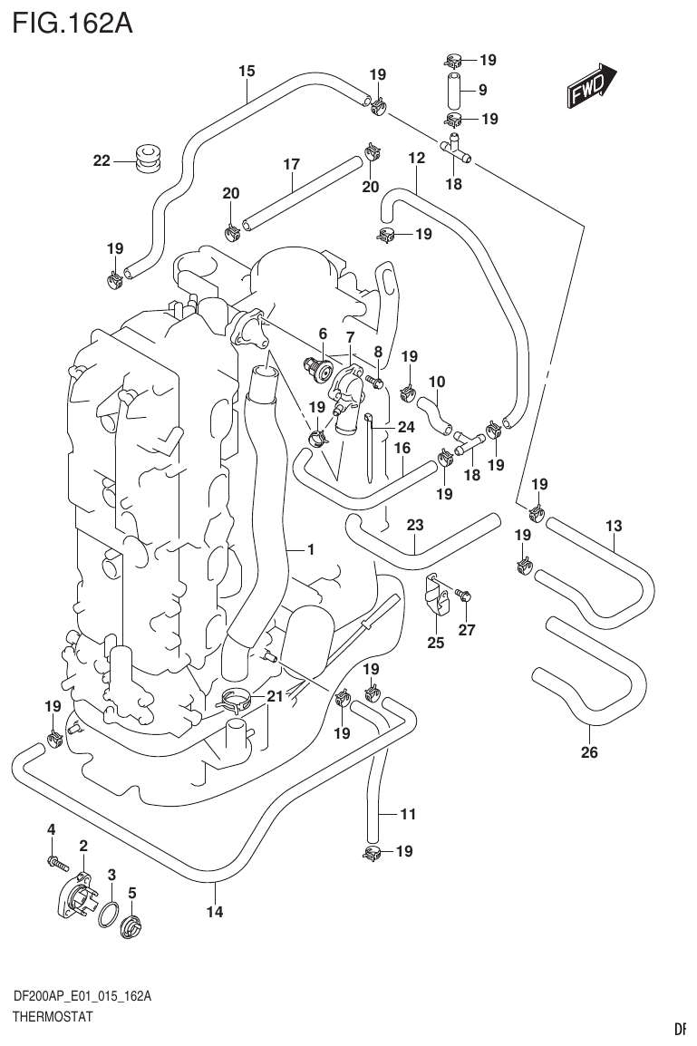 Suzuki DF200AP THERMOSTAT parts diagram