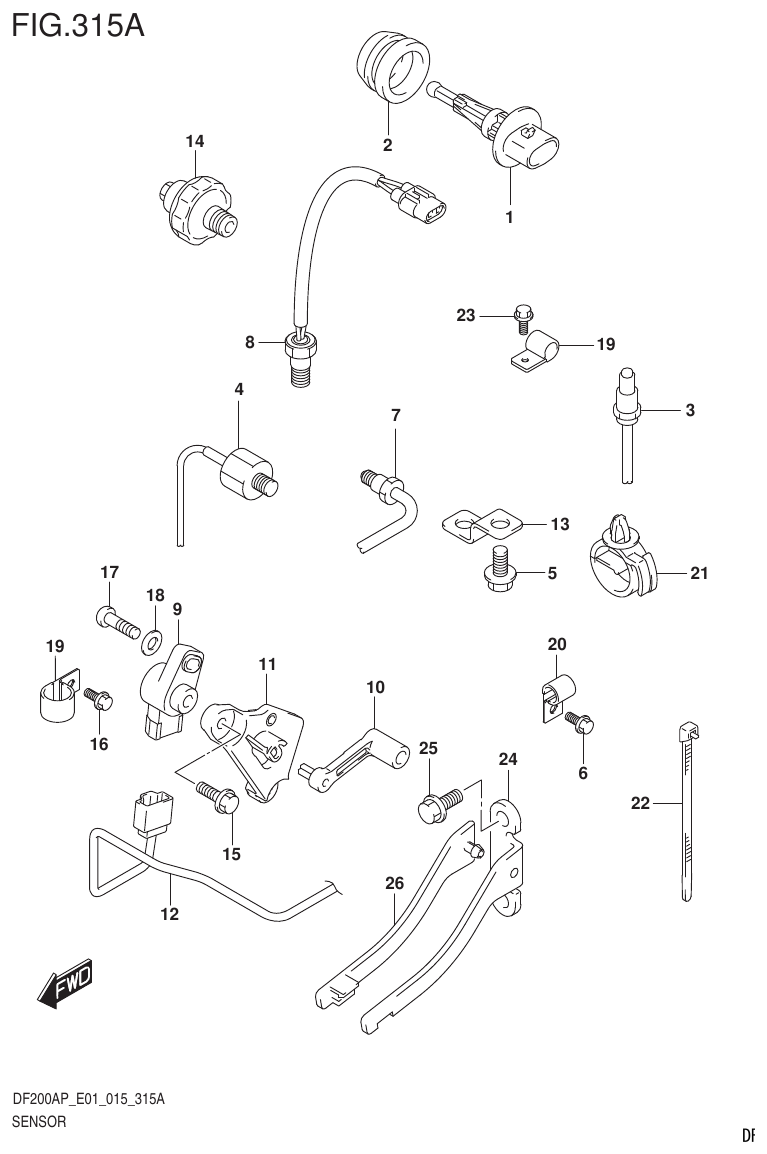 Suzuki DF200AP SENSOR parts diagram
