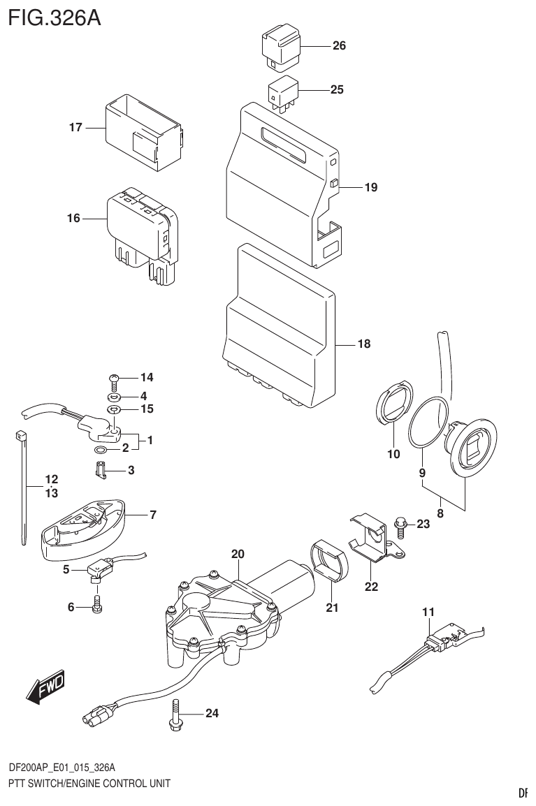 Suzuki DF200AP PTT SWITCH/ENGINE CONTROL UNIT parts diagram