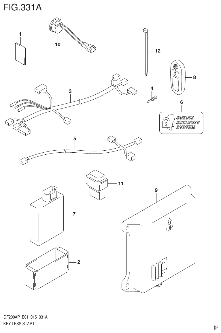 Suzuki DF200AP KEY LESS START (DF200AP E01) parts diagram
