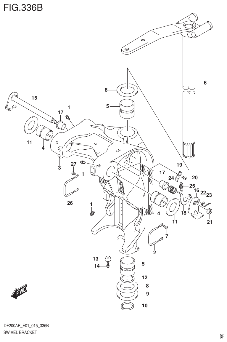 Suzuki DF200AP SWIVEL BRACKET (DF200AP E40) parts diagram