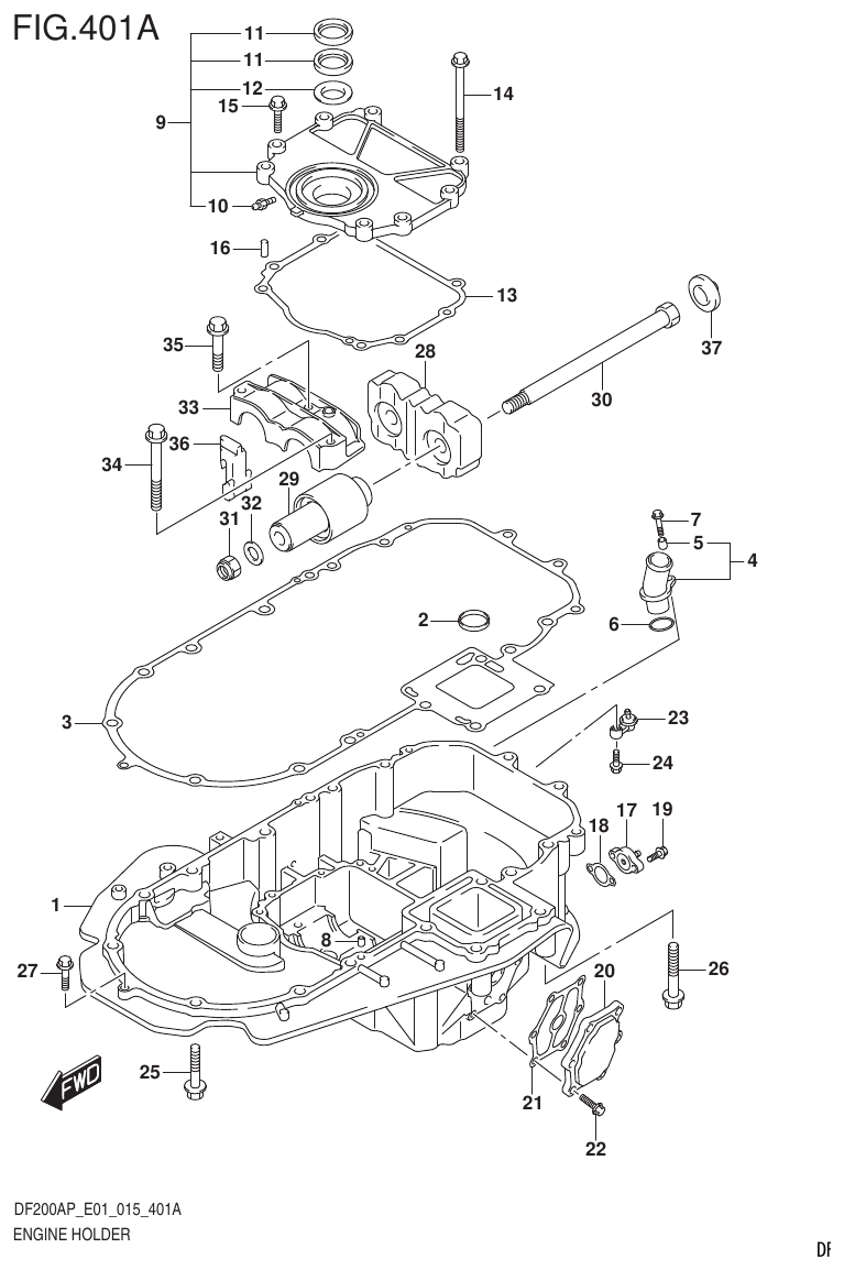 Suzuki DF200AP ENGINE HOLDER parts diagram