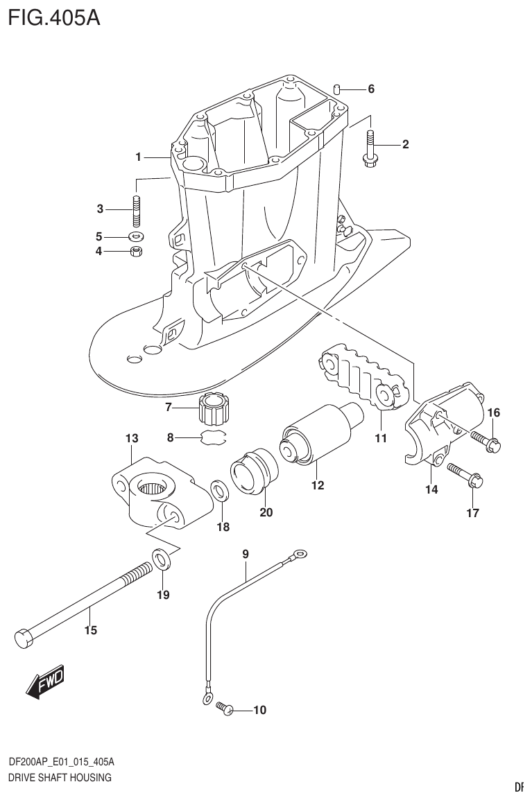 Suzuki DF200AP DRIVE SHAFT HOUSING (DF200AP E01) parts diagram