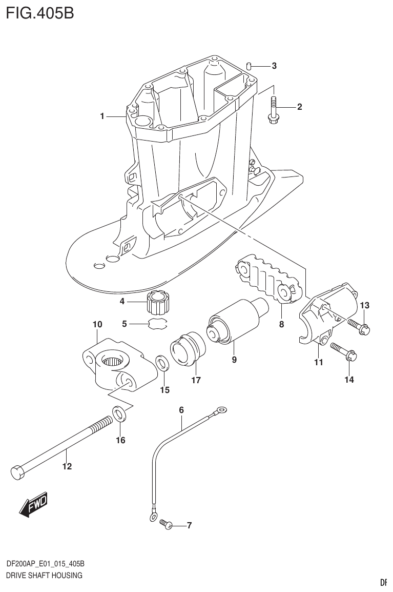 Suzuki DF200AP DRIVE SHAFT HOUSING (DF200AP E40) parts diagram