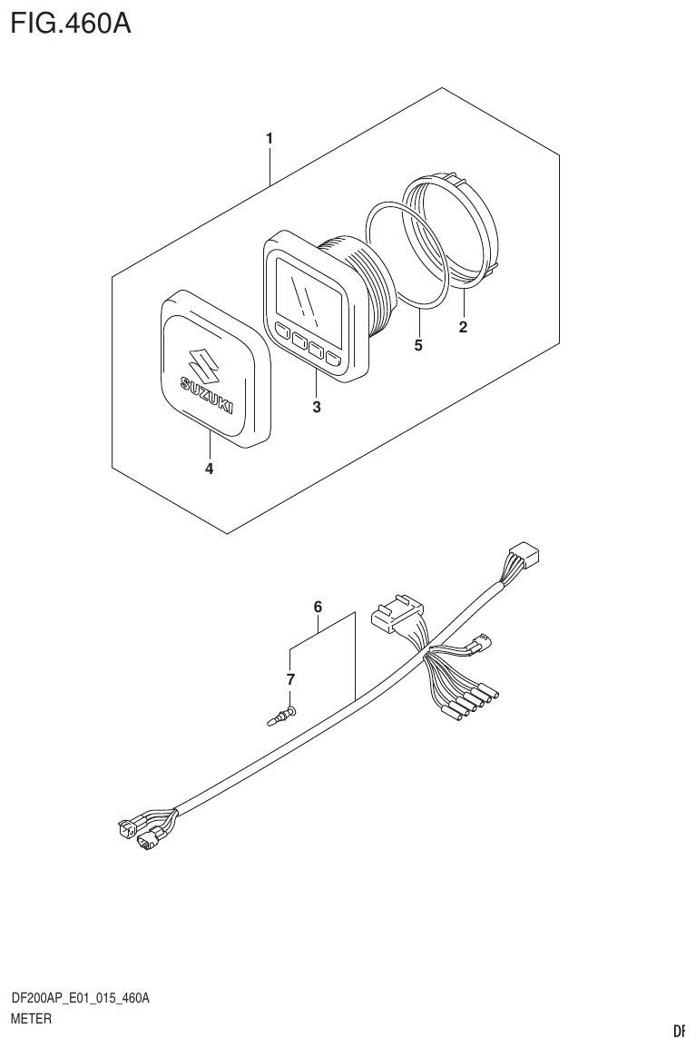 Suzuki DF200AP METER parts diagram