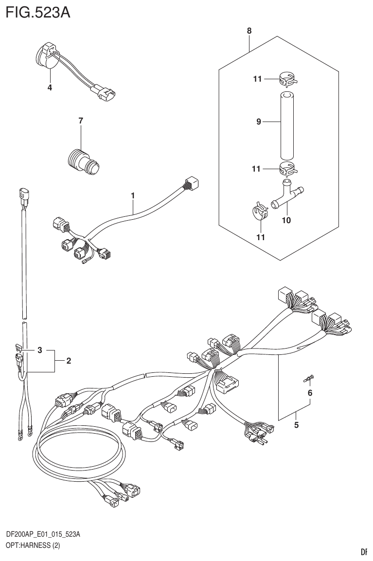 Suzuki DF200AP OPT:HARNESS (2) parts diagram