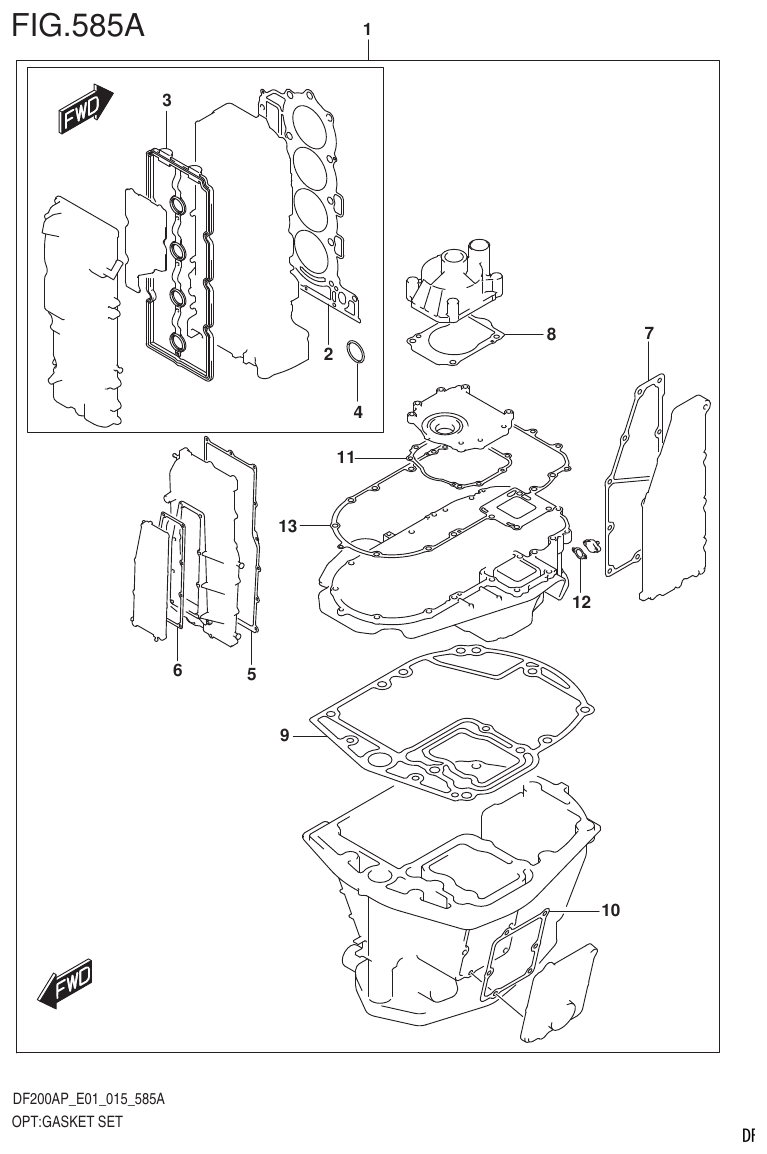 Suzuki DF200AP OPT:GASKET SET parts diagram
