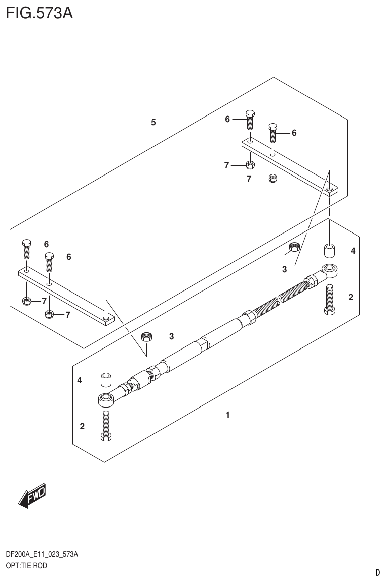 Suzuki DF175AT, DF175AZ OPT:TIE ROD parts diagram