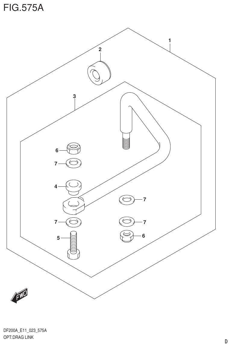 Suzuki DF175AT, DF175AZ OPT:DRAG LINK parts diagram