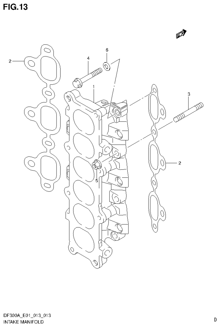 Suzuki DF250AP INTAKE MANIFOLD parts diagram