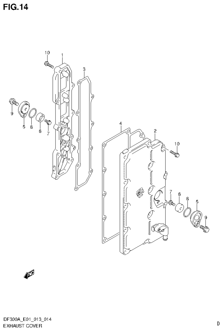 Suzuki DF250AP EXHAUST COVER parts diagram