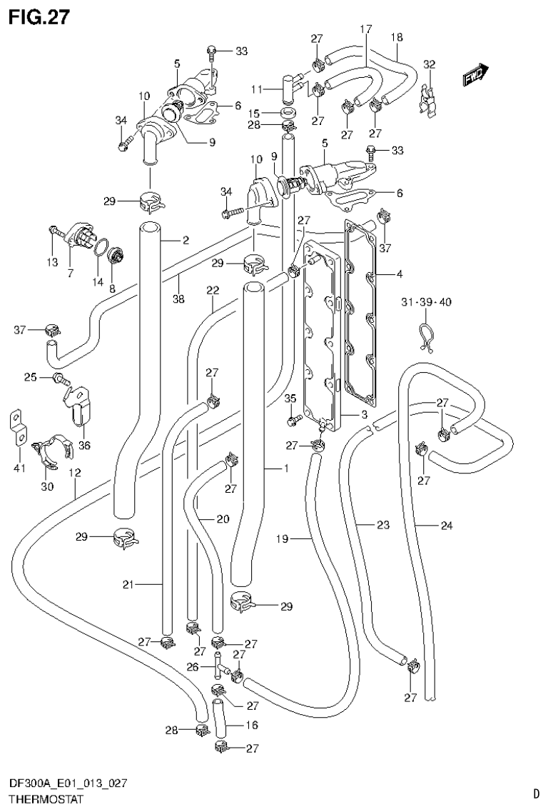 Suzuki DF250AP THERMOSTAT parts diagram