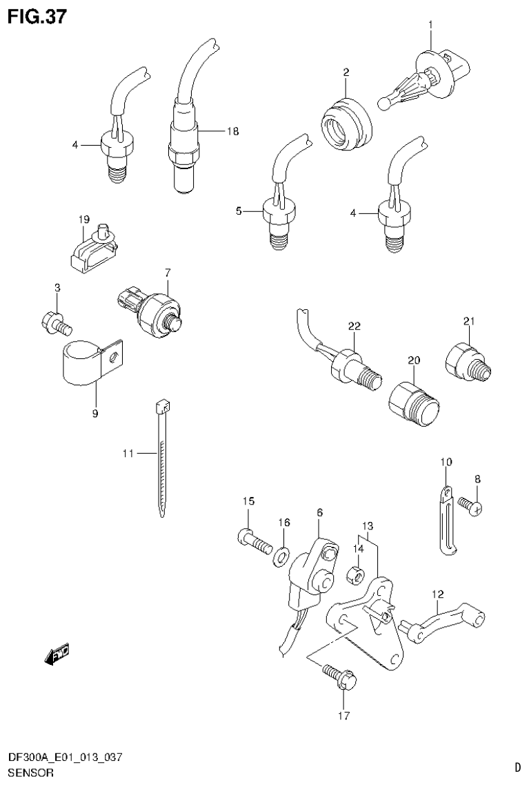 Suzuki DF250AP SENSOR parts diagram