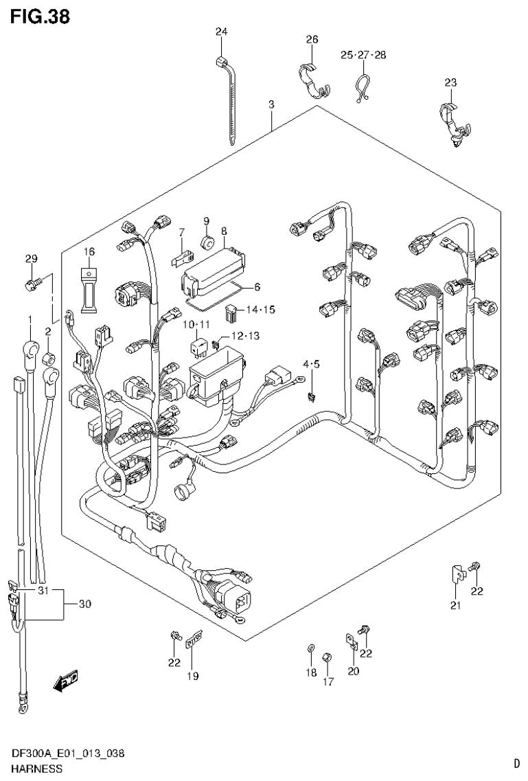 Suzuki DF250AP HARNESS parts diagram
