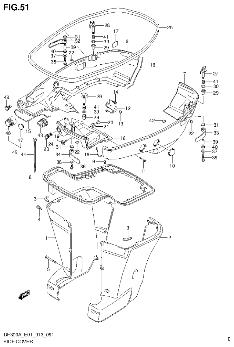 Suzuki DF250AP SIDE COVER (DF300A E40) parts diagram