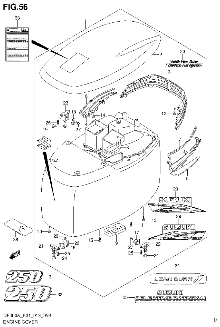 Suzuki DF250AP ENGINE COVER (DF250A E1) parts diagram