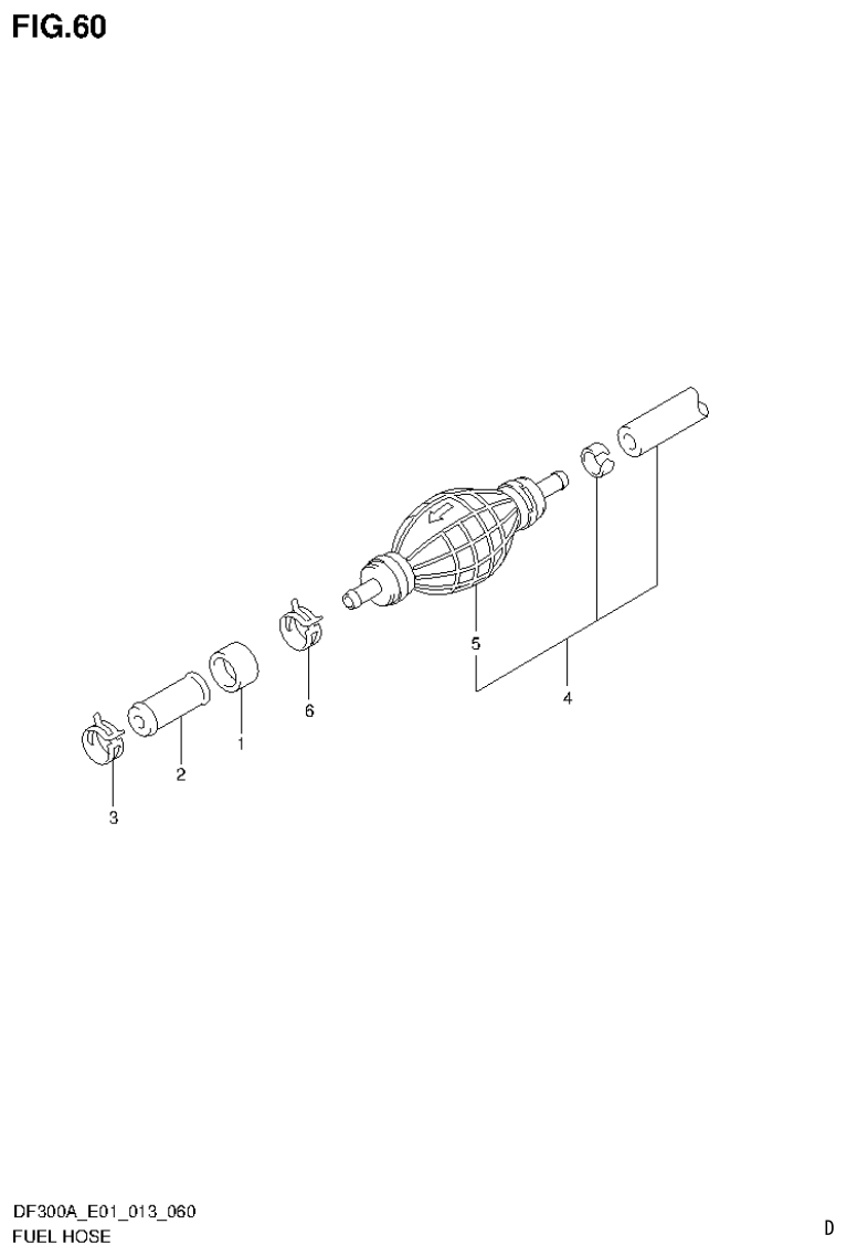 Suzuki DF250AP FUEL HOSE (DF250A E1) parts diagram
