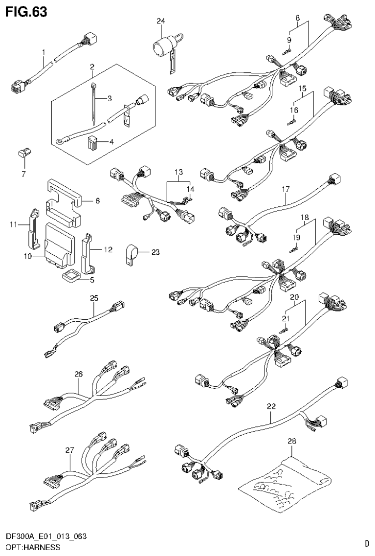 Suzuki DF250AP OPT:HARNESS parts diagram