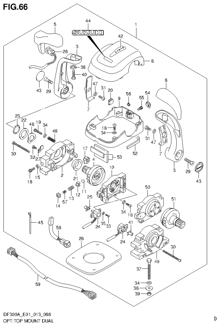 Suzuki DF250AP OPT:TOP MOUNT DUAL parts diagram