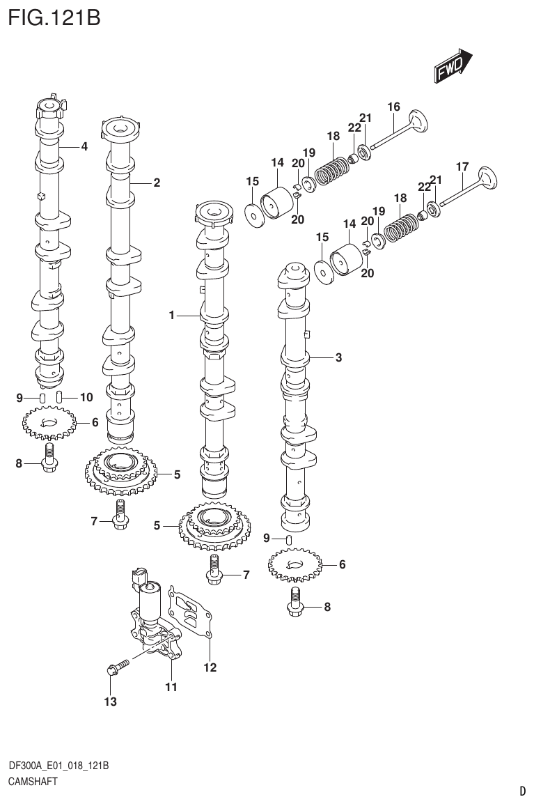 Suzuki DF250AP CAMSHAFT (DF250A) parts diagram