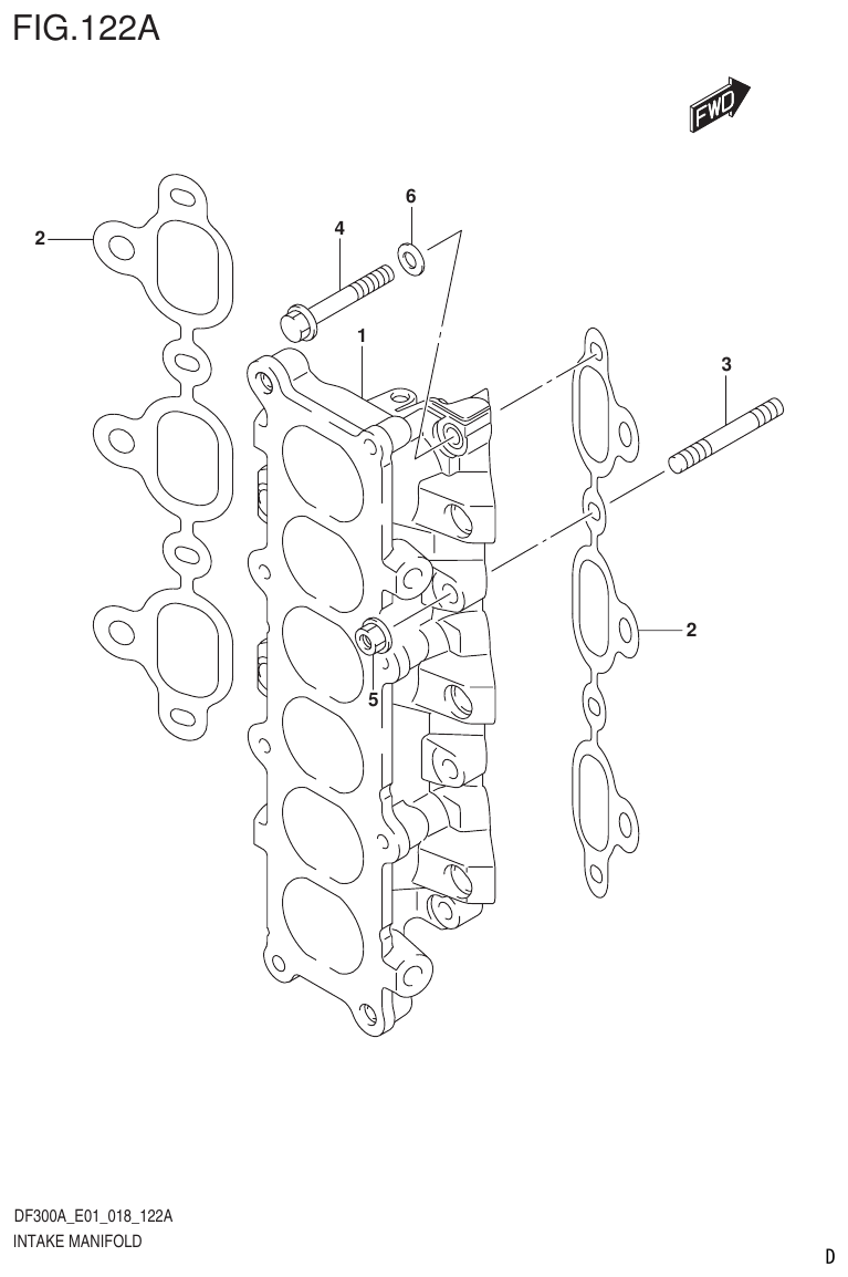 Suzuki DF250AP INTAKE MANIFOLD parts diagram