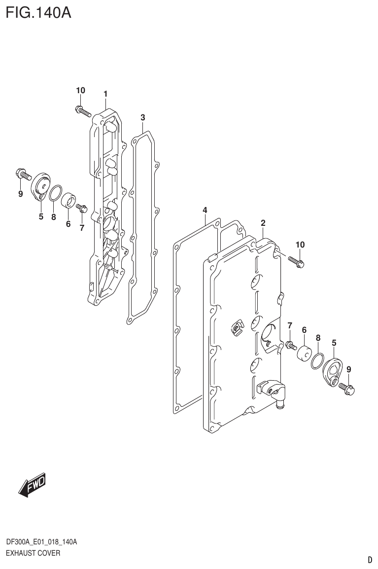 Suzuki DF250AP EXHAUST COVER parts diagram