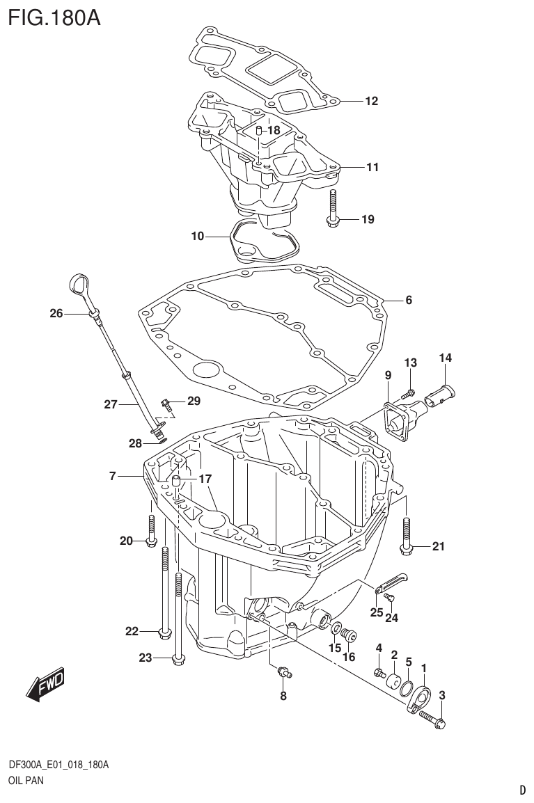 Suzuki DF250AP OIL PAN parts diagram
