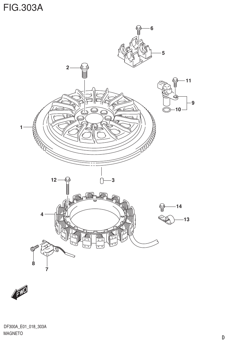 Suzuki DF250AP MAGNETO parts diagram