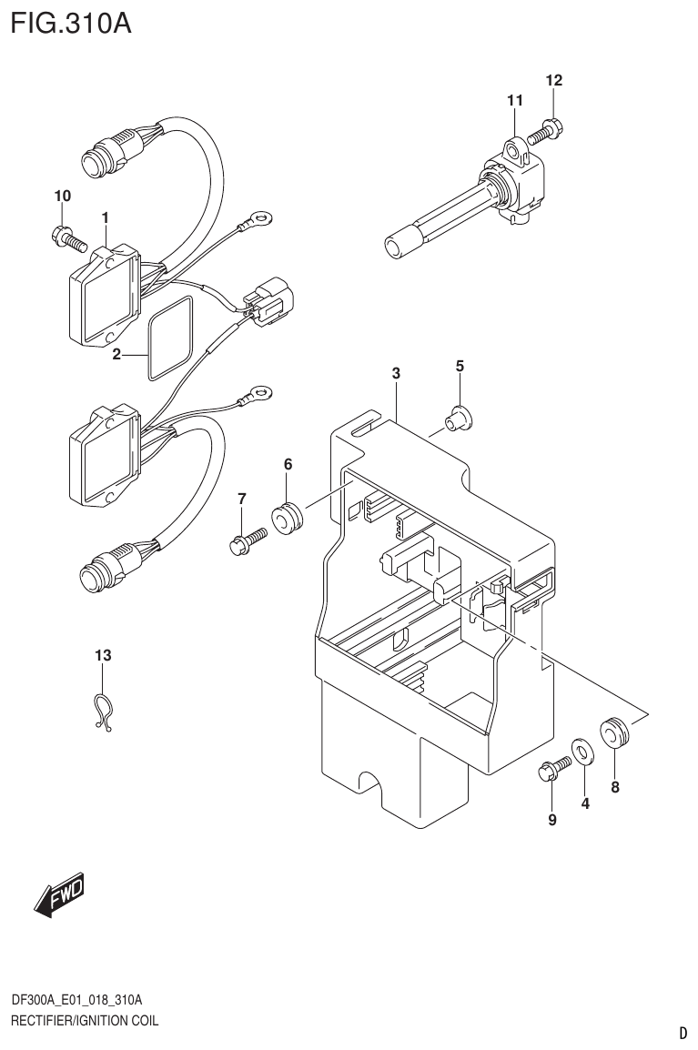 Suzuki DF250AP RECTIFIER/IGNITION COIL parts diagram