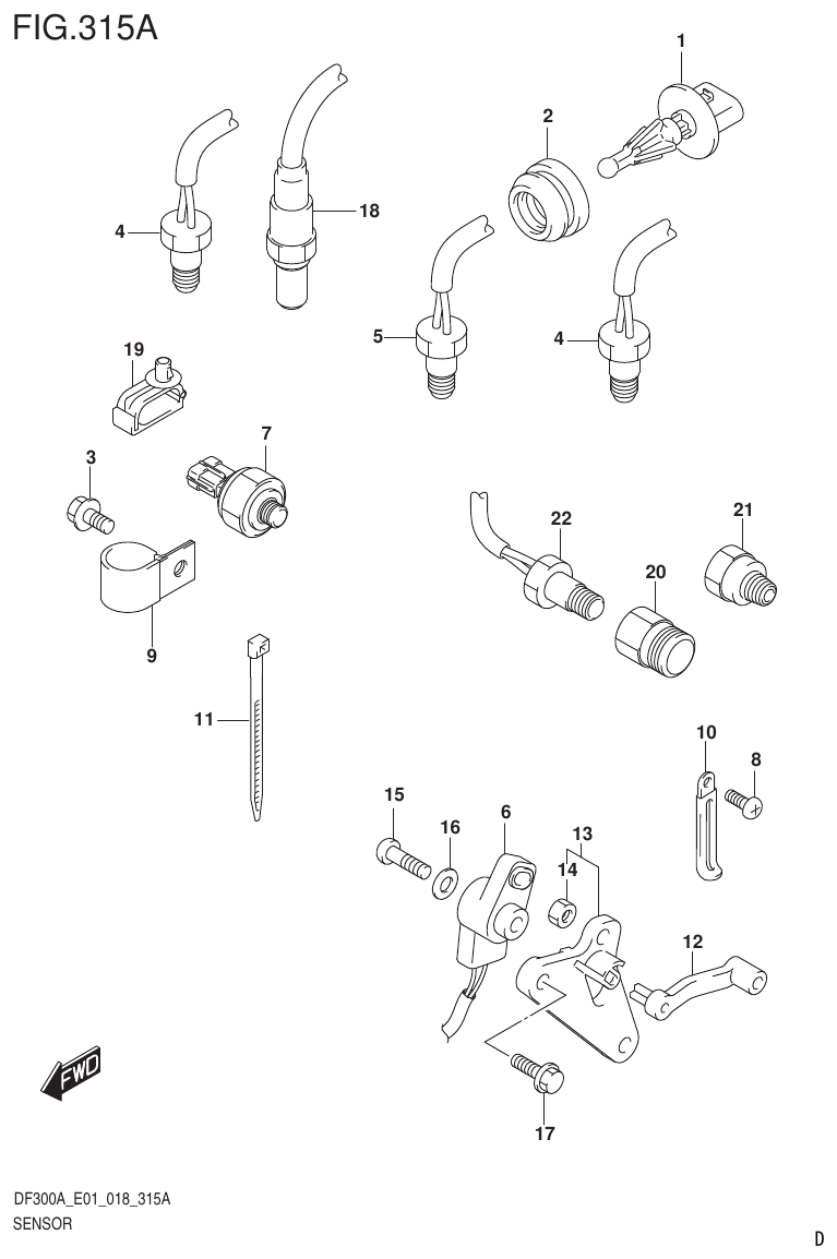 Suzuki DF250AP SENSOR parts diagram