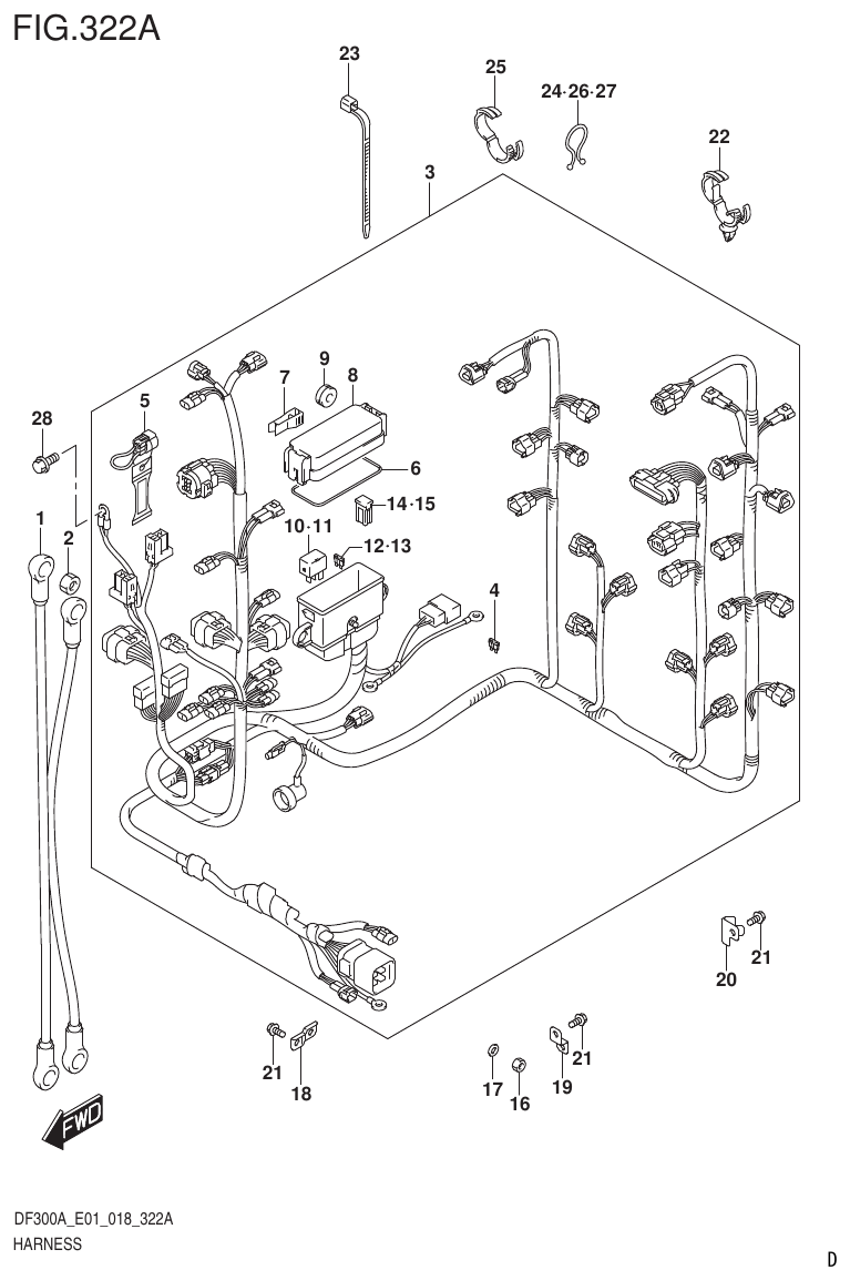 Suzuki DF250AP HARNESS parts diagram