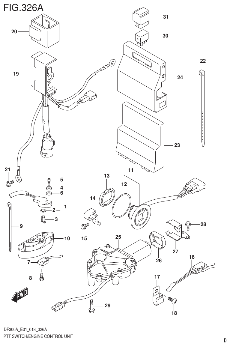 Suzuki DF250AP PTT SWITCH/ENGINE CONTROL UNIT (DF300A) parts diagram
