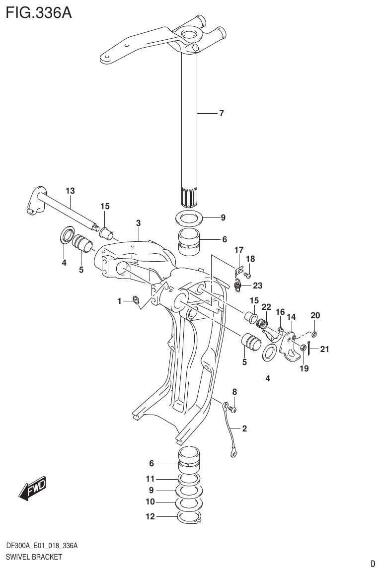 Suzuki DF250AP SWIVEL BRACKET parts diagram