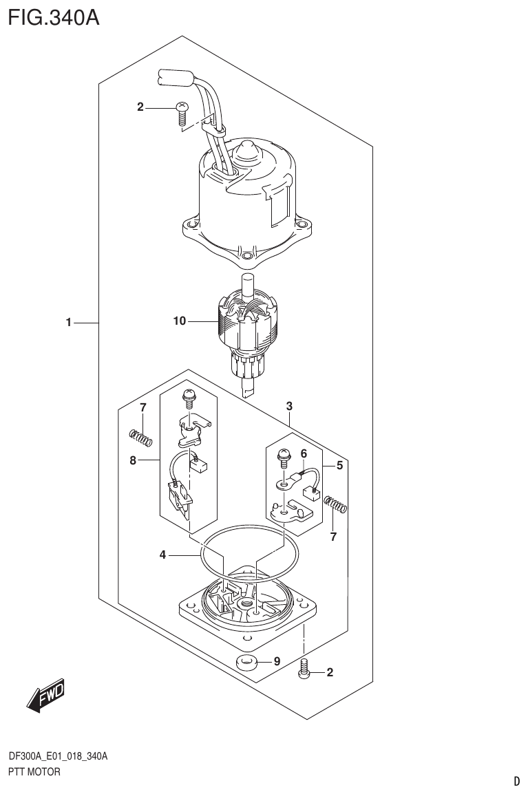 Suzuki DF250AP PTT MOTOR parts diagram