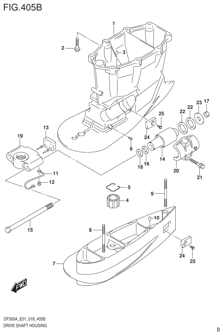 Suzuki DF250AP DRIVE SHAFT HOUSING TRANSOM(XX) parts diagram