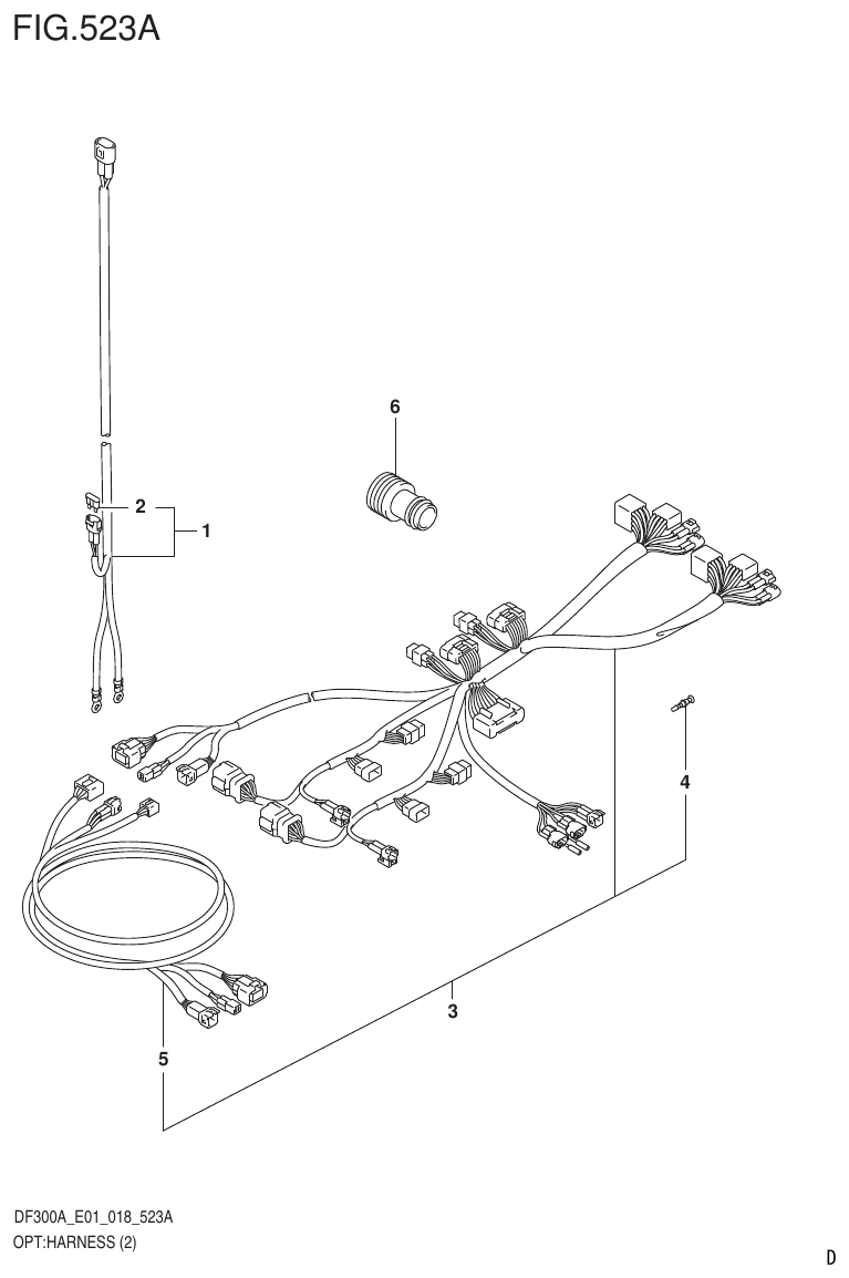 Suzuki DF250AP OPT:HARNESS (2) parts diagram