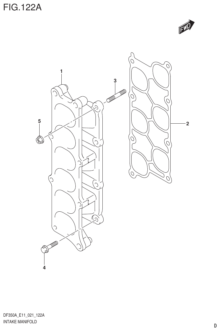 Suzuki DF325A, DF300B INTAKE MANIFOLD parts diagram