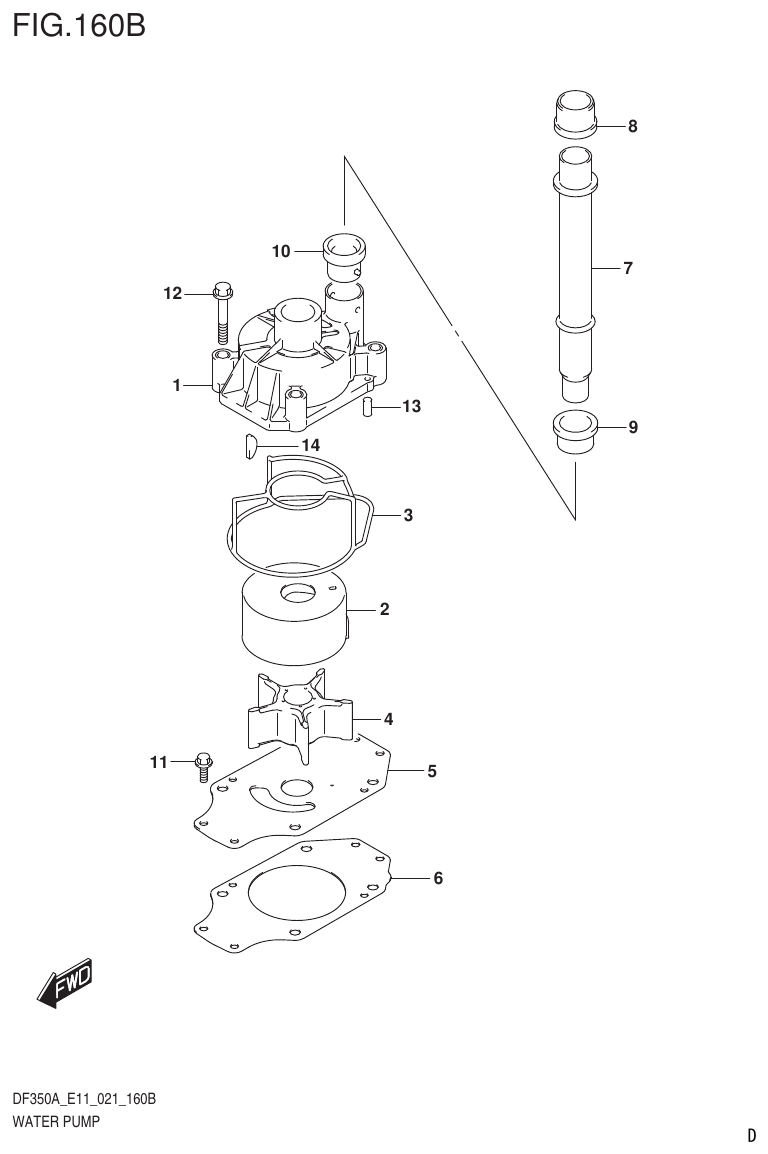 Suzuki DF325A, DF300B WATER PUMP (E40) parts diagram
