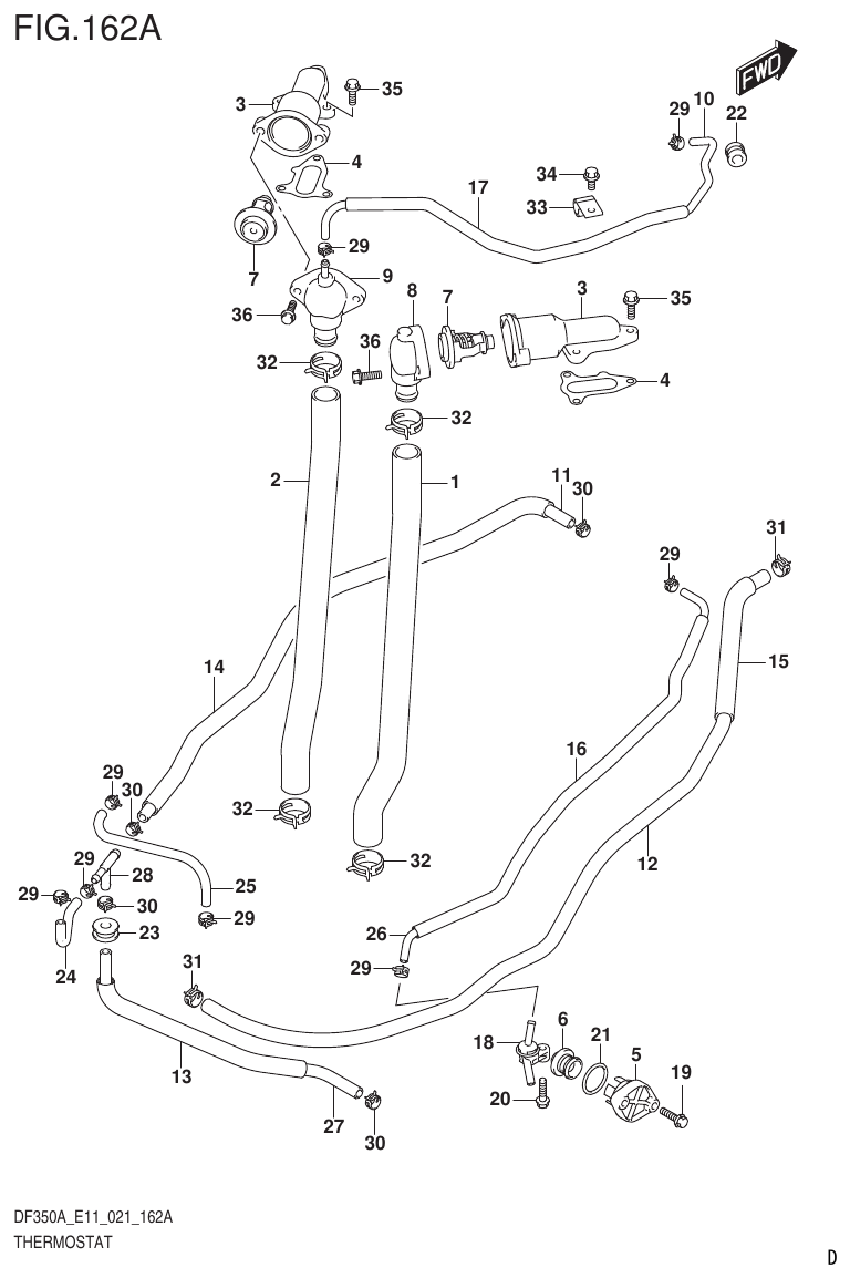 Suzuki DF325A, DF300B THERMOSTAT (DF350A,DF325A) parts diagram